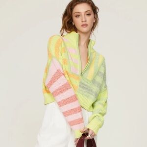 Staud Hampton Cropped Striped Sweater